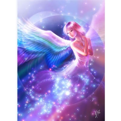 Peinture diamant thème étoile et fée fille, broderie 5D à faire soi-même, figurine en couleur, broderie complète en diamant rond 20X30CM blue