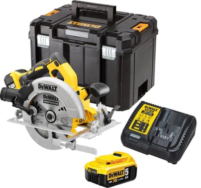 Dewalt DCS570P2-QW Portable Circular Saw 18.4 cm yellow 5500 rpm.