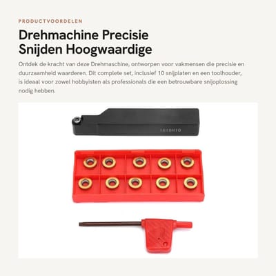 Dailygoods- Drehwerkzeug 10 Stuks - Gereedschapshouder - Inzetstukken - Hoogwaardig Staal - Robuust en Duurzaam - Hoge Precisie - Snijgereedschap
