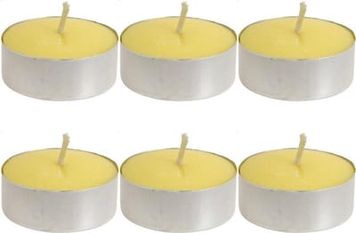 Citronella waxinelichtjes/theelichtjes - 6x - geel - citrusgeur - anti mug - geurkaars