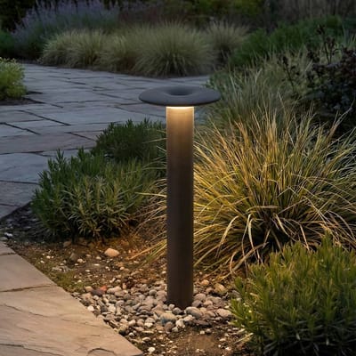 Lucande LED tuinpadverlichting Haloa, zwart, hoogte 50 cm, IP54