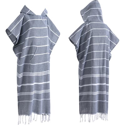 Turkse Draagbare Strandlaken Zandvrij Katoen Grote Surf Poncho met Capuchon Duikpak Wisseltowel Sneldrogend Zandvrij Badjas 75x100cm&1pc donkergrijze kleur