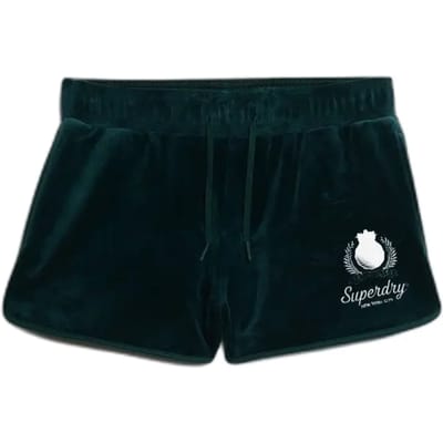 Superdry Country Club Velour Shorts Green Grootte: 40