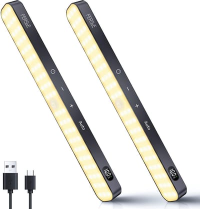Onderbouwlamp met Bewegingsmelder en Batterijniveau Indicator - Oplaadbare Led Lampen voor Keuken en Kledingkast - 2 Stuks