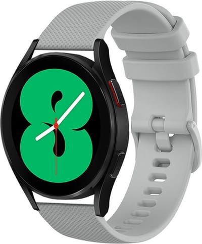 By Qubix - Geschikt voor Garmin bandje - 18mm - Geschikt voor Garmin Venu 3s / Vivoactive 4s / Venu 2s / Vivomove 3s / Forerunner 255s / 265s - Sportband met motief - Grijs