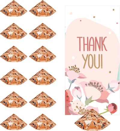 Kaarthouders Diamant - Tafeldecoratie Houders - Feestelijke Decoratie - Prachtig Kristalontwerp - 24 Stuks - Roségoud