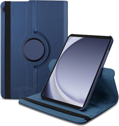 Book Cover Geschikt voor: Samsung Galaxy Tab A9 8.7 inch 2023 & Tab A11 (Model: SM-X110 / SM-X115 / SM-X117) Draaibaar Hoesje - Multi stand Case - Donkerblauw