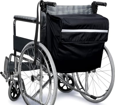 Rolstoeltas - Opbergtas Rolstoel -Opvouwbaar - Scootmobiel Tas - Rolstoelaccessoires - Grote Capaciteit - Met Veiligheid Reflectiestreep - Rolstoel tas voor Boodschappen - Zwart