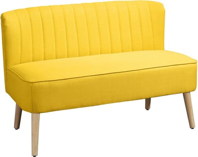 Homcom Loveseat-Polyester-117L x 56,5B x 77H cm-Geel