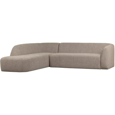 WOOOD Sloping Hoekbank Links - Chenille - Naturel - 77x274x225