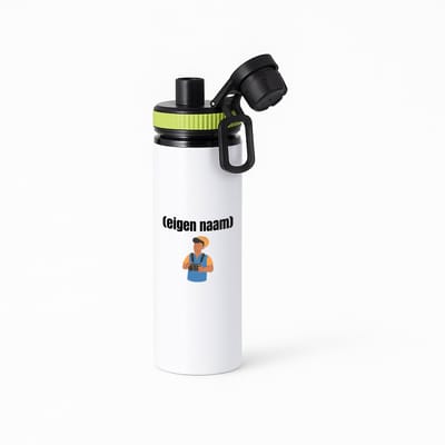 Hacebo® - fotograaf man met eigen naam waterfles met draaidop groen - Fotograaf - fotografen - camera - verjaardag - cadeau - kado - water fles - 850ML