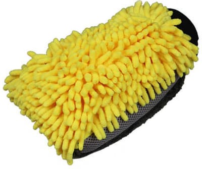CarCare24.eu | Auto Microvezel Schoonmaak Spons | Autospons | Washandschoen | Schoonmaakspons Handschoen | Geel | Vaderdag Cadeau