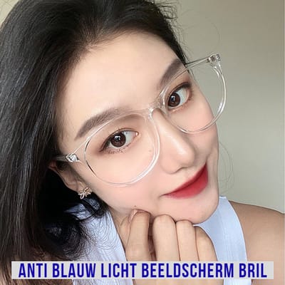 Allernieuwste Fashion Computerbril met Anti Blauw Licht Glazen voor alle Beeldschermen - Stralingsbescherming - Dames Beeldschermbril - Ultralight Kantoorbril - Transparant