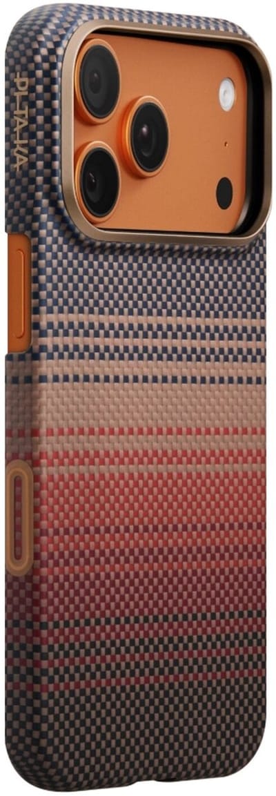 PITAKA Ultra-Slim Case - Hoesje Geschikt voor Apple iPhone 17 Pro Max - Compatibel met MagSafe - 600D Aramidevezel Back Cover - Ultra Dun - Sunset