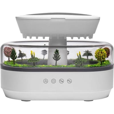 Regenwolk Koele Mist Luchtbevochtiger Water Druppel Micro Landschap Aroma Diffuser met 7 Nachtlampjes Aromatherapie Diffuser voor Slaapkamer EU gray