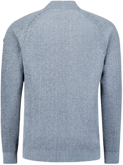 No Excess Pullover Half Zip 2 Colored Chenille Dusty Blue Maat: S | Sweaters Outlet | Heren | Blauw