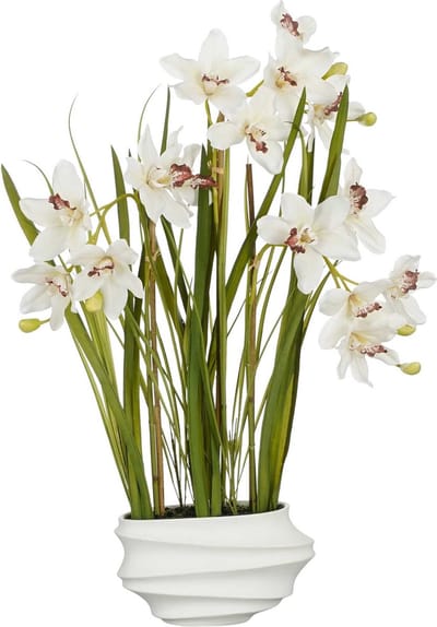 Mica Decorations Kunstplant Cymbidium - 49x40x81 cm - Polyester - Creme