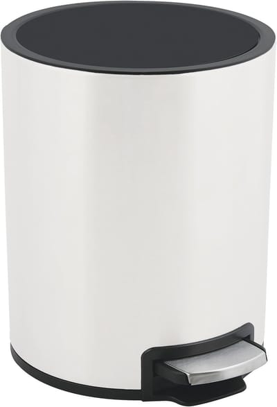 Pedaalemmer Riku - Afvalemmer Badkamer - Hygiënisch Afval Verzamelen - Zachte Sluiting Deksel - 3 Liter - Mat Wit