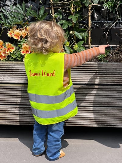 Gepersonaliseerd Fluohesje Kind XXS – Korntex – Met Ritssluiting – Fluovest Met Naam – 3 tot 4 Jaar