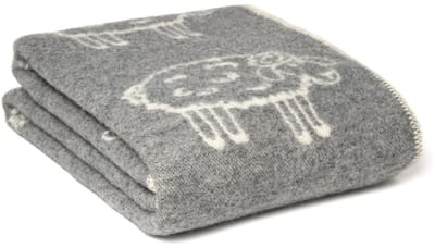 WOOOL Wollen Babydeken - Little SHEEP (Grijs) - 130x90 - Ledikant