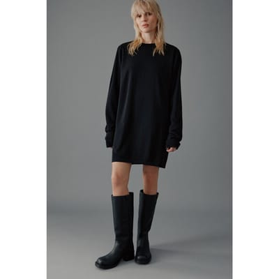 Mikuta The Black Knit Short Longsleeve Dress Black Maat: XS | Maxi Jurken Outlet | Dames | Zwart