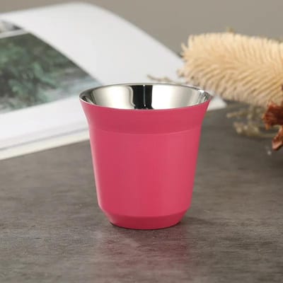 80ml Koffiekopjes Dubbelwandig Geïsoleerd Roestvrij Staal Espresso Kopje Klein Wijnglas Draagbare Kleine Drankbekers voor Thuis Buiten