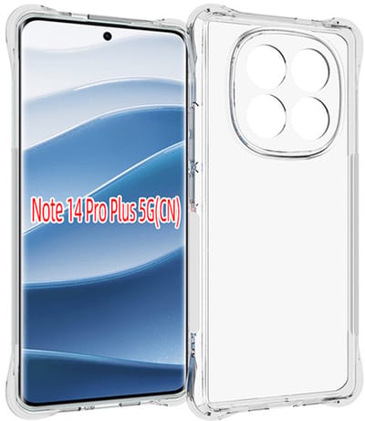 MobyDefend Hoesje - Geschikt voor Xiaomi Redmi Note 14 Pro Plus - Transparante Shockproof TPU Backcover - Verstevigde Hoeken - Volledig Doorzichtig
