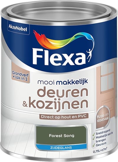 Flexa - Mooi Makkelijk Deuren & Kozijnen Zijdeglans - Forest Song - Mengverf - 750 Ml
