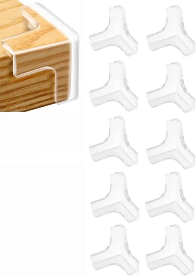 Set van 8 Hoekbeschermers voor Baby's, T-vorm, Zelfklevende PVC Randen, Tafelrandbescherming, Veiligheid voor Meubels en Hoekbescherming in 4 Kleuren