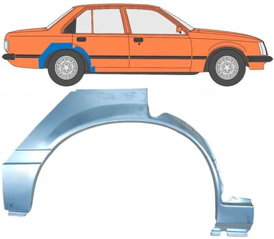 Reparatiepaneel achterspatbord voor Opel Rekord E 1977-1986 / Rechts