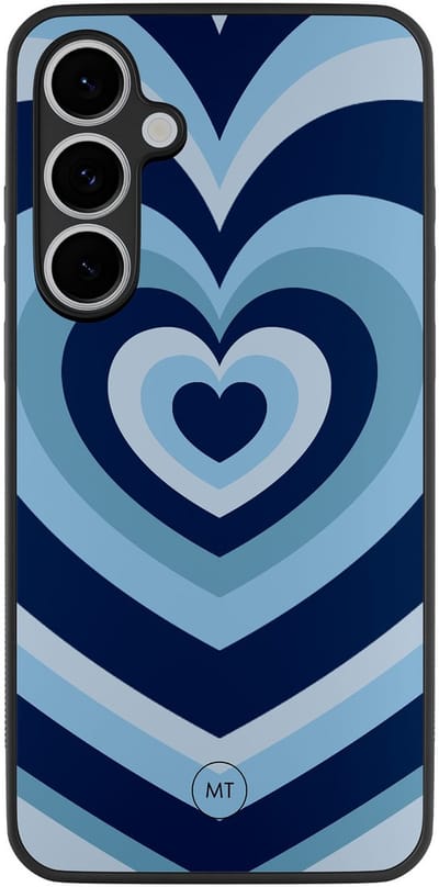 Hoesje geschikt voor Samsung Galaxy S24 FE - Hart blauw - TPU Hard Case Backcover - Blauw - Mooie Telefoonhoesjes