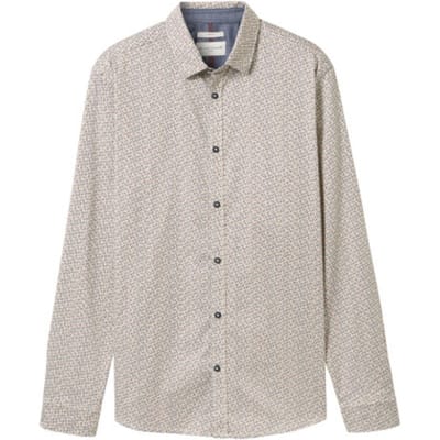 Tom Tailor - Hemd - Maat M - Mannen - 36644 offwhite - katoen