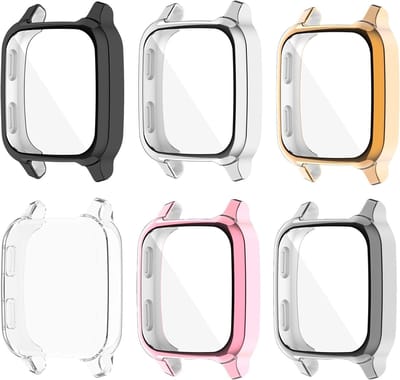 Beschermende Hoes voor Garmin Venu Sq 2 / Venu Sq - Schermfolie en Bumper Shell in 6 Kleuren, Volledige Bescherming voor Smartwatch