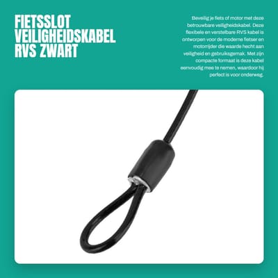 Dailygoods- Veiligheidsslot 100cm - Roestvrij Staal - Antiroest Coating - Geschikt voor Fiets/Skateboard - Hoge Kwaliteit - Duurzaam - Fietsslot