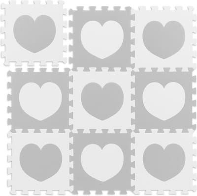 Speelmat foam - 9puzzelstukken - 91,5x91,5 cm - puzzelmat - baby - grijs