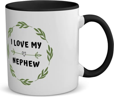Akyol - i love my nephew koffiemok - theemok - zwart - Neef - liefste neef - verjaardag - cadeautje voor neef - neef artikelen - kado - geschenk - 350 ML inhoud