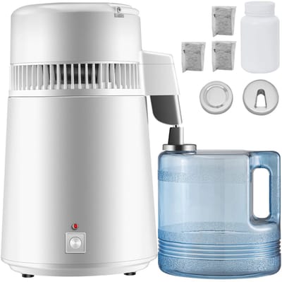 Golaro Waterdestilleerder - 4 Liter - RVS Binnentank - 750 W- Waterzuiveraar - Filterwaterdestilleerder met Opvangfles - Wit