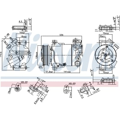Compressor, airconditioner NISSENS 890215