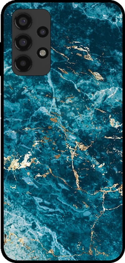 Smartphonica Telefoonhoesje voor Samsung Galaxy A13 4G met marmer opdruk - TPU backcover case marble design - Blauw geschikt voor Samsung Galaxy A13 4G