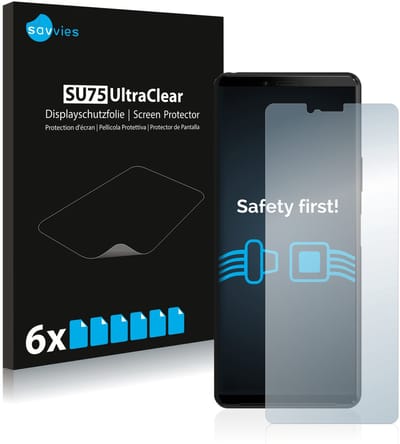 Savvies - Screenprotector voor Sony Xperia 10 II - Folie Beschermfolie transparant 6 Stuks