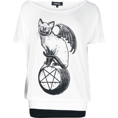 Gothicana by EMP - Gothic T-shirt - T-shirt met dubbele laag - M tot XL - voor Vrouwen - wit-zwart