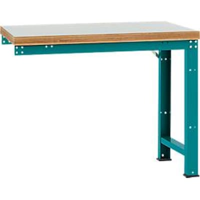 Manuflex aanbouw-werkbank Profi standaard, tafelblad kunststof, 1250 x 700 mm, waterblauw