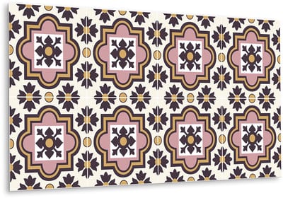 Tulup PVC Wandpaneel - Arabische Bloemen Vinyl Wandpaneel - 100 cm x 50 cm - Veelkleurig Wandpaneel PVC - 1 stuk - Vinyl Wandpaneel - Mozaïek Muurpaneel - Wandbekleding Vinyl - Plaktegels Keuken en Badkamer