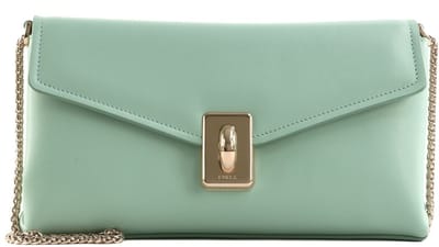FURLA Leren Schoudertas Avondtas Meridiana Crossbody Bag Acquamarina Lichtblauw