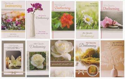 10 Luxe Condoleance Wenskaarten - Oprechte Deelneming - 17x12cm - Gevouwen kaarten met enveloppen - Gratis verzonden - 2026-02