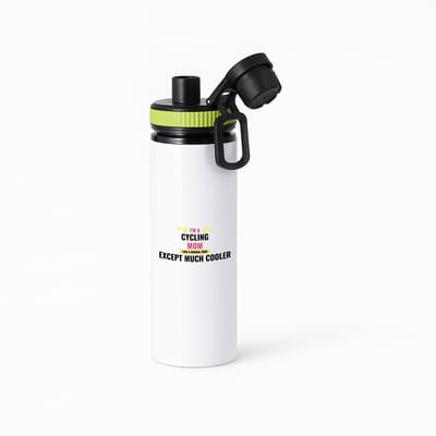 Hacebo® - I'm a cycling mom like a normal mom except much cooler waterfles met draaidop groen - moeder die houdt van fietsen - Moeder cadeautjes - moederdag - verjaardagscadeau - verjaardag - cadeau - geschenk - kado - water fles - 850ML