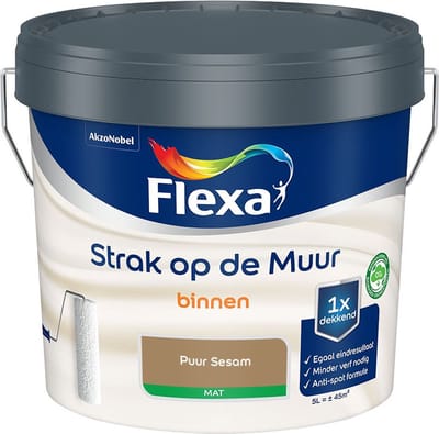 Flexa - Strak Op De Muur Binnen Mat - Puur Sesam - Mengverf - 5 L