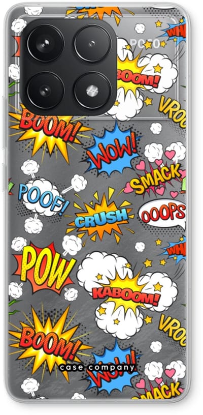 Case Company® - Hoesje geschikt voor Xiaomi Poco F6 Pro hoesje - Pow Smack - Soft Cover Telefoonhoesje - Bescherming aan alle Kanten en Schermrand