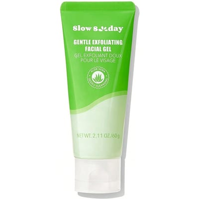 Slow Sunday Zachte Exfolierende Gezichtsgel, Verfrissend & Verzachtend, Diep Reinigend, Zacht Exfolierend, Met Aloë Vera Extract, Centella Asiatica Extract & Scrubdeeltjes, Oliecontrole, K Beauty, Geschikt Voor Zomer & Herfst, Terug Naar School