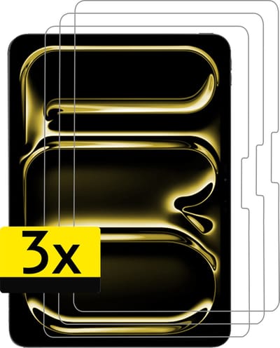 Screenprotector - Geschikt voor Apple iPad Pro (2024/2025) - 11 inch - 3 Stuks - Extra Sterk - Beschermglas - Gehard Glas - Tempered Glass - Screen Protector